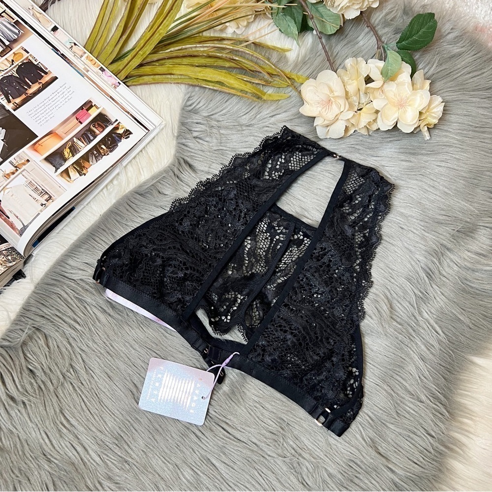 NEW Savage X Fenty Black Lace Women’s Bralette Sz S - Picture 7 of 10